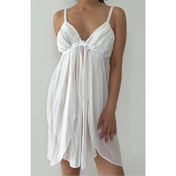 Oscar de la Renta Pink Label Powdered Babydoll Lingerie Dress - Small - Picture 10 of 10